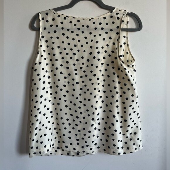 Michael Kors Polka Dot 100 % Silk Ruffles Sleeveless Blouse - 8P - Picture 10 of 10